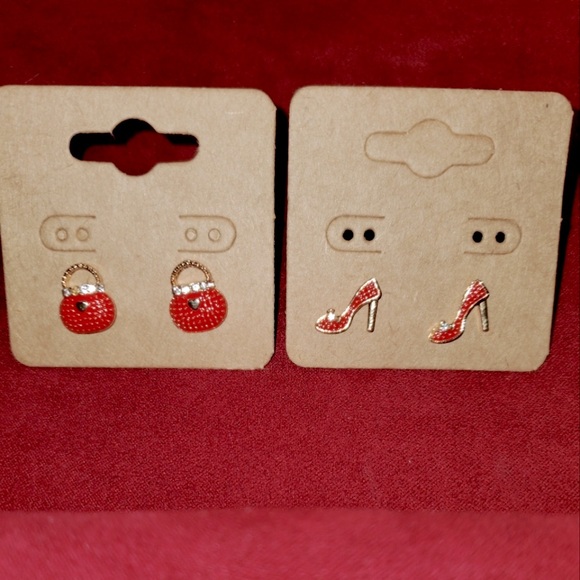 Purse & Shoes Stud Earrings - Picture 1 of 9